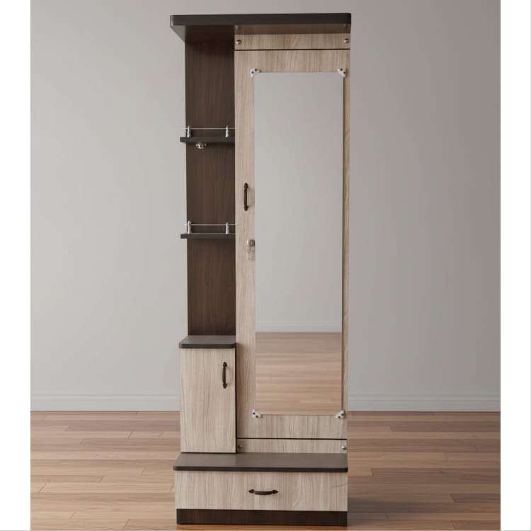 Light and Dark Combination Dressing Table with Mirror and Storage